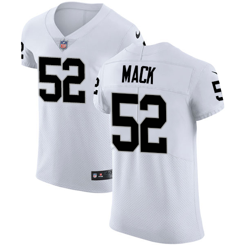 Nike Raiders #52 Khalil Mack White Men's Stitched NFL Vapor Untouchable Elite Jersey - Click Image to Close